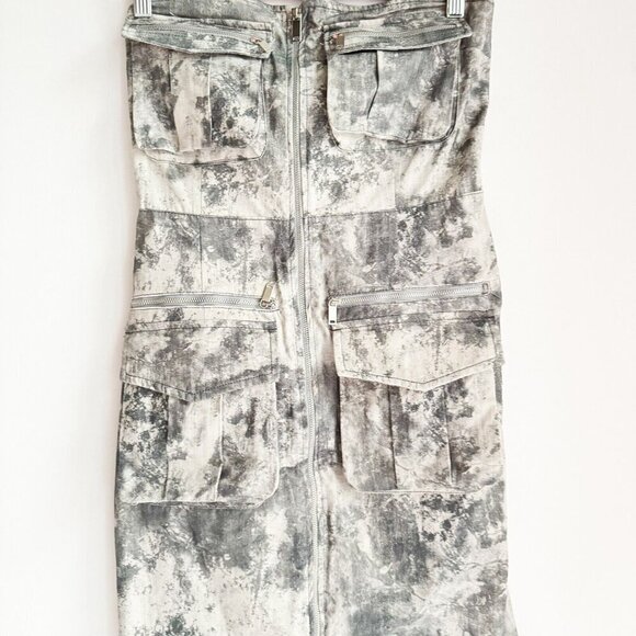 Zara  soft camo print Pocket Detail Bodycon Dress S - Picture 8 of 9